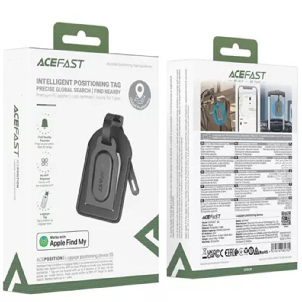 Acefast SmartTag Bagage S5 voor iOS Series, Zwart