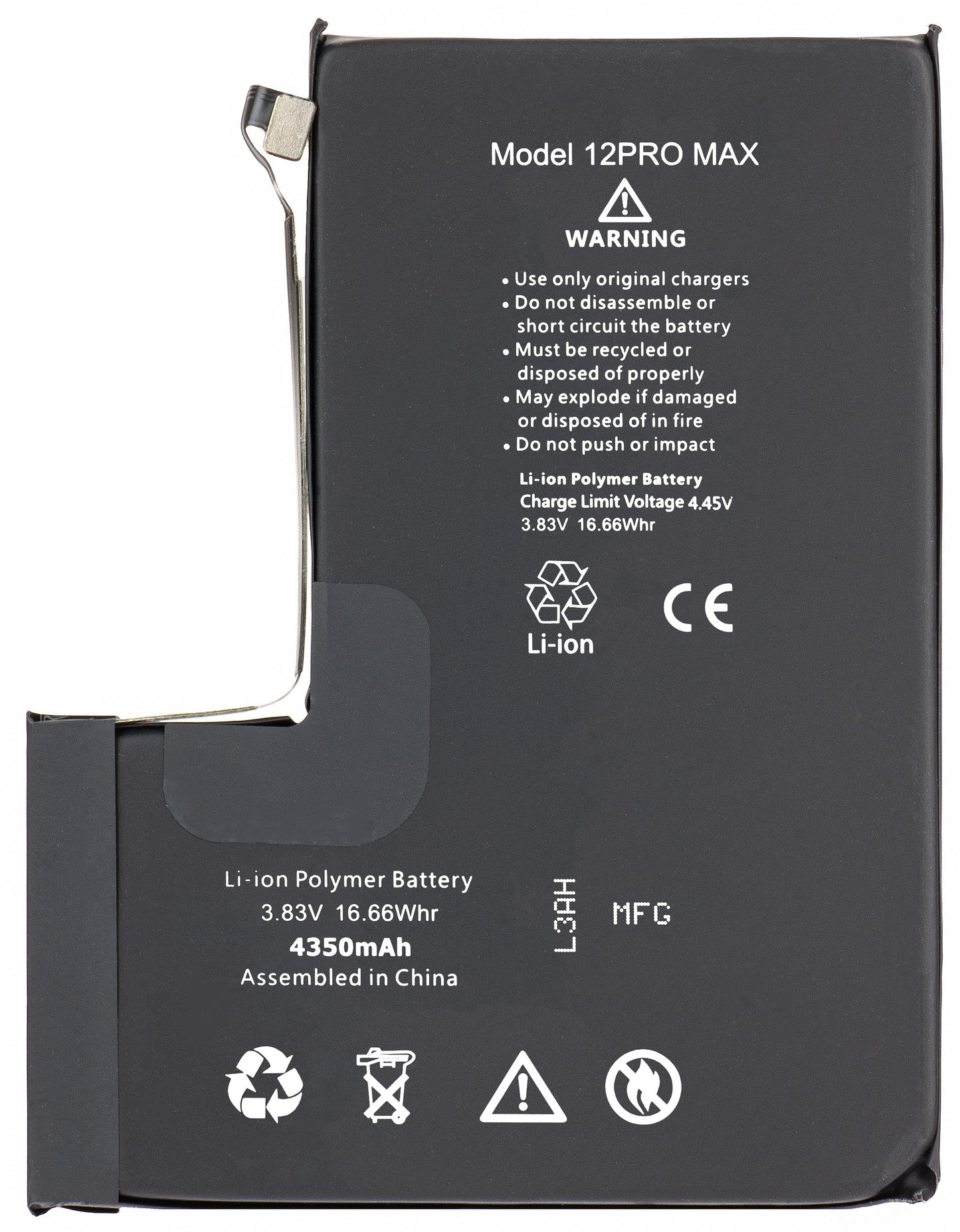 Batterij Apple iPhone 12 Pro Max, hoge capaciteit