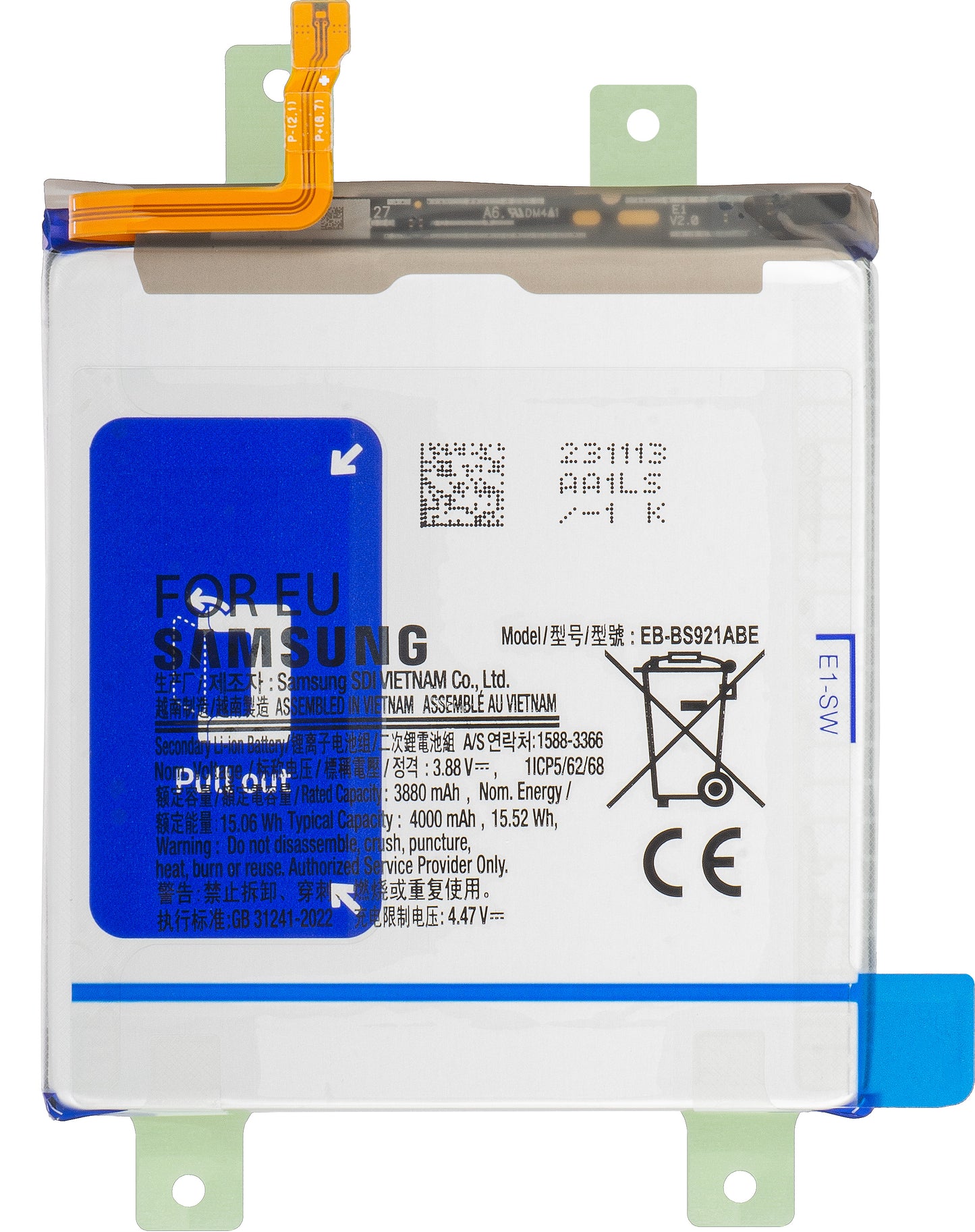 Batterij Samsung Galaxy S24 S921, EB-BS921ABE, Service Pack GH82-33290A
