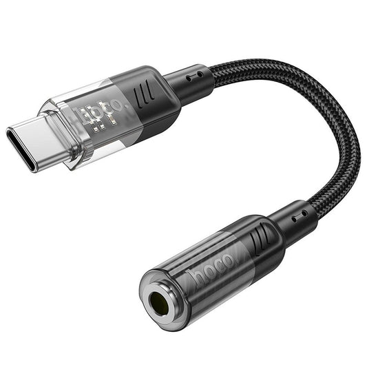 USB-C - 3,5 mm audio-adapter HOCO LS37, zwart
