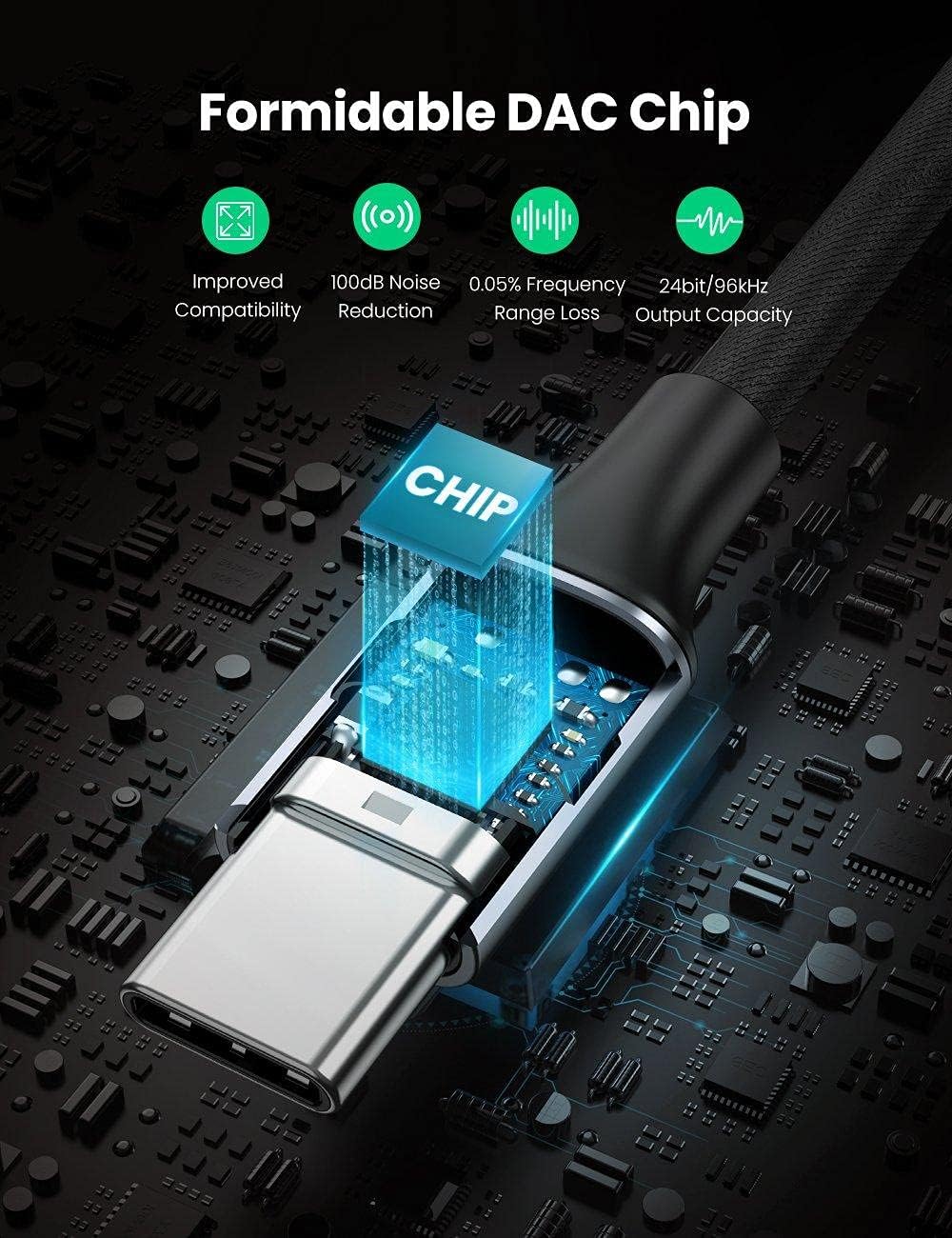 Audio Adapter USB-C - 3.5mm UGREEN AV161, Gri