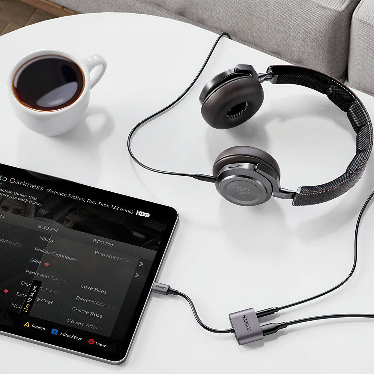 Audio Adapter USB-C - 3.5mm / USB-C UGREEN CM231, Grijs