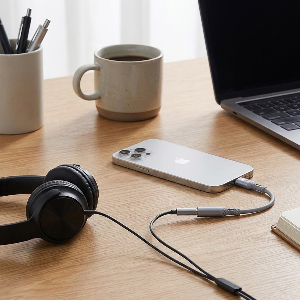 Audio Adapter USB-C - 3.5mm Techsuit AC1 SoundFlex, Grijs
