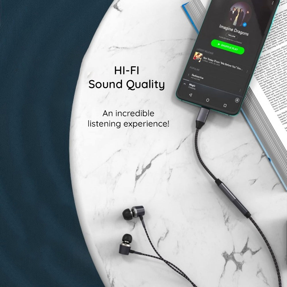 Audio Adapter USB-C - 3.5mm Techsuit AC8 MusicDox, Grijs