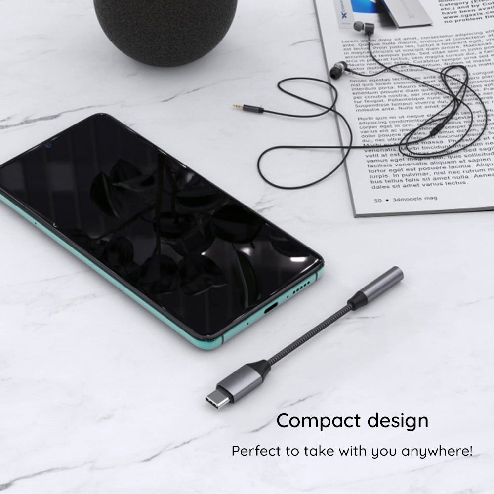 Audio Adapter USB-C - 3.5mm Techsuit AC8 MusicDox, Grijs