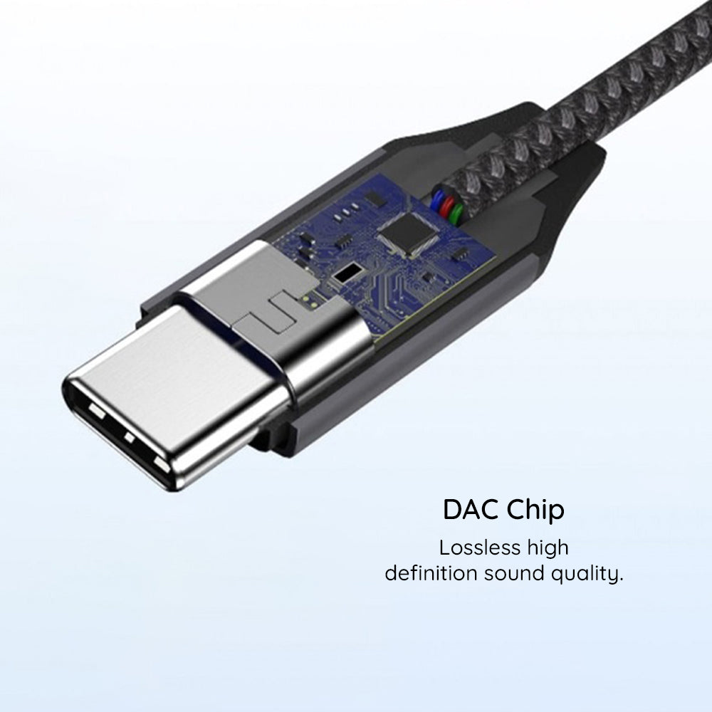 Audio Adapter USB-C - 3.5mm Techsuit AC8 MusicDox, Grijs