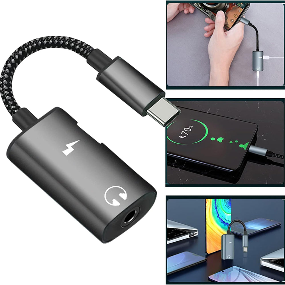 Audio Adapter USB-C - USB-C / 3.5mm Techsuit AC22 AcustiCore, Gri