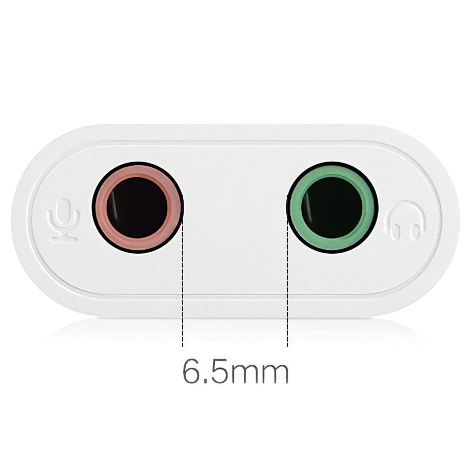 USB-geluidskaart UGREEN US205, 2 x 3,5mm Jack, Wit