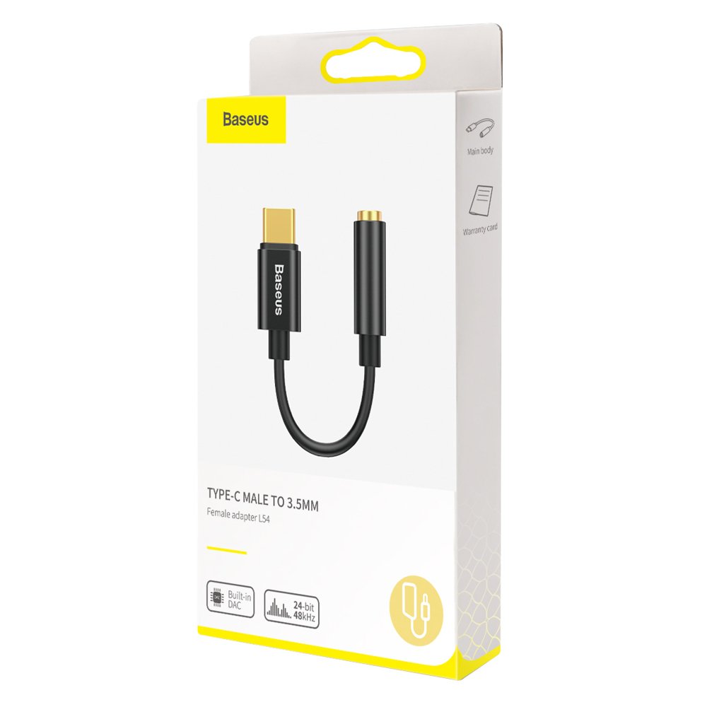 Audio Adapter USB-C - 3.5mm Baseus L54, Zwart CATL54-01
