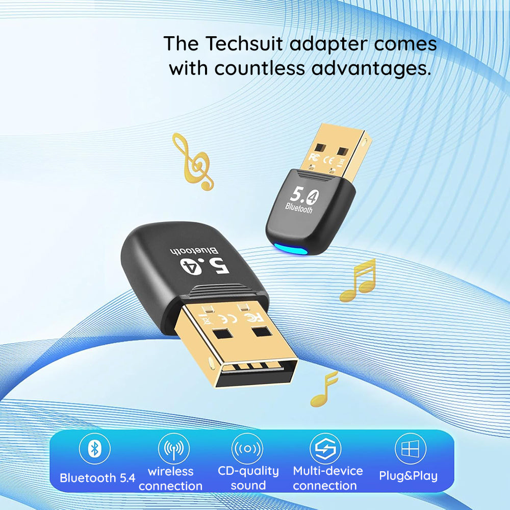 Bluetooth USB-adapter Techsuit BlueJet A20, Zwart