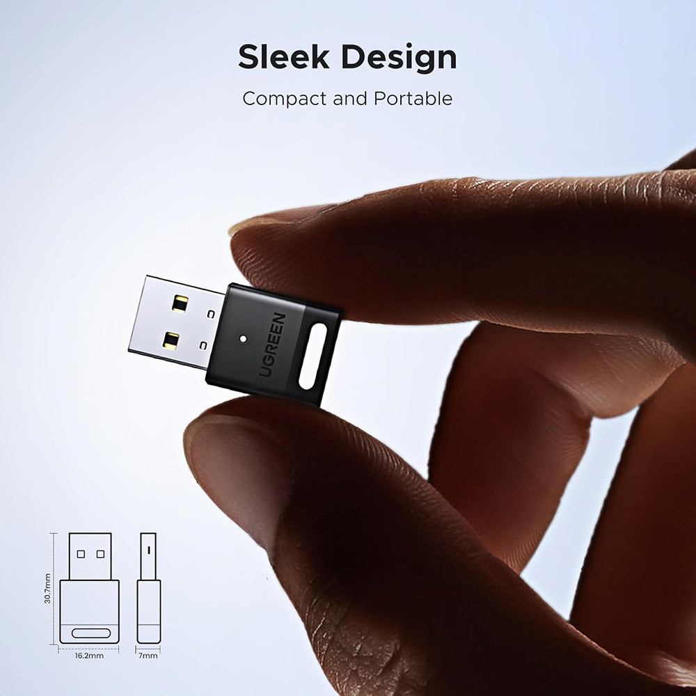 Bluetooth USB-adapter UGREEN CM748 (45134), Zwart