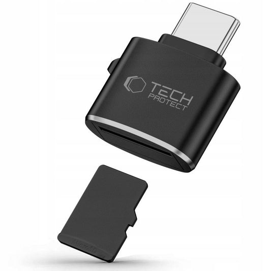 USB-C Tech-Protect Ultraboost Kaartlezer, microSD, Zwart