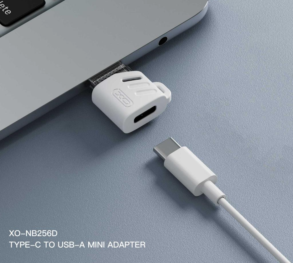 Data- en Oplaadadapter USB-C - USB-A XO Design NB256D, Wit