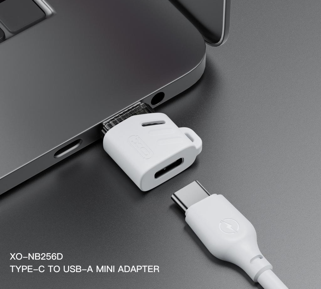 Data- en Oplaadadapter USB-C - USB-A XO Design NB256D, Wit