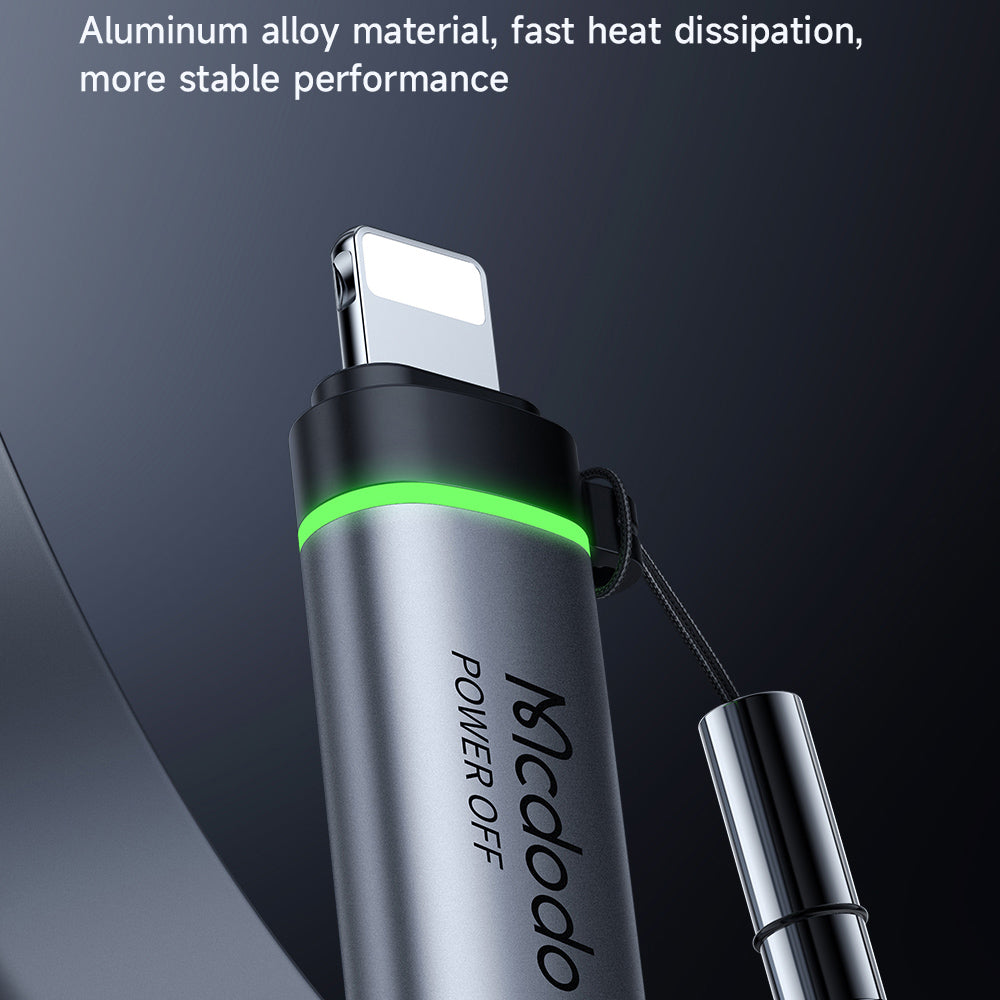 USB-C - Lightning McDodo OT-2590 Power Off Adapter, Zwart