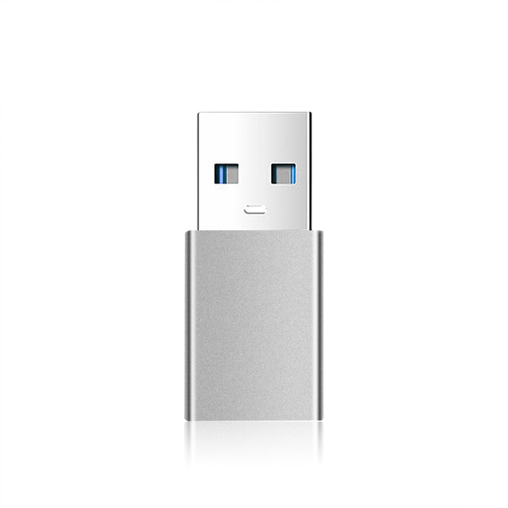 USB-C - USB-A Fixed Data- en Oplaadadapter, Grijs