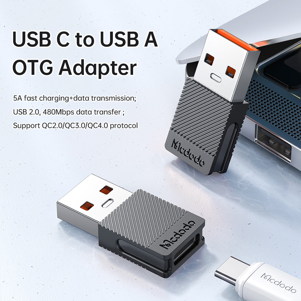 Data- en Oplaadadapter USB-C - USB-A McDodo OT-6970, Zwart