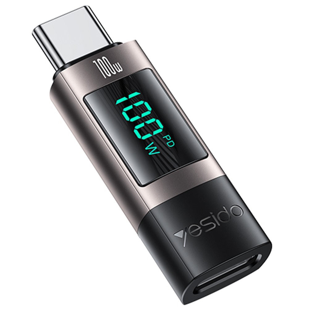 USB-C Data en Oplaad Adapter - USB-C Yesido GS24 Display, Grijs