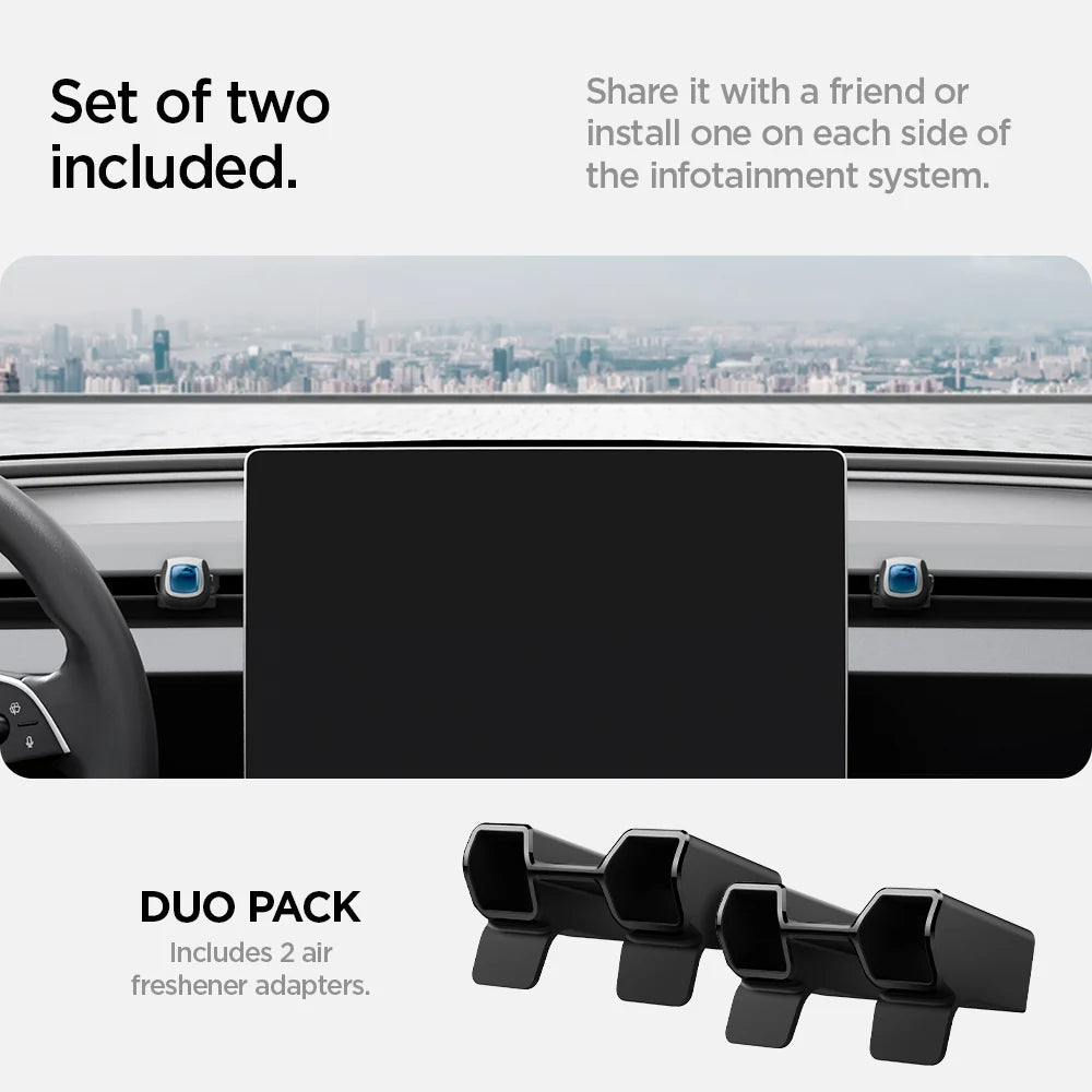 Spigen Auto Luchtverfrisser Adapter voor Tesla Y Juniper / 3 Highland, Set van 2 stuks ACP10164