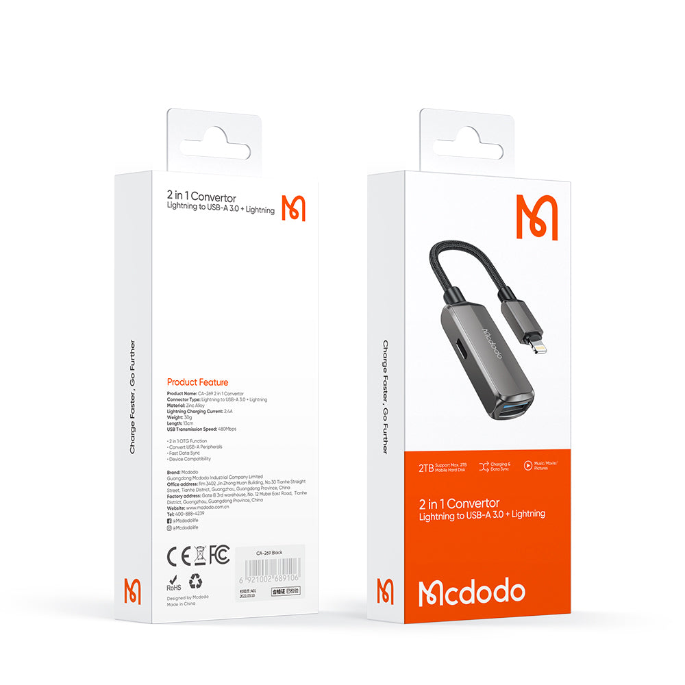 OTG Lightning - USB-A McDodo CA-2690, Gri