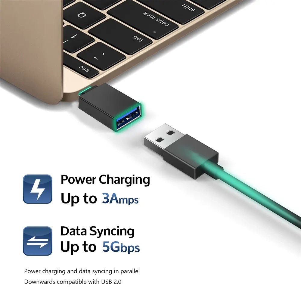 OTG-adapter microUSB / USB-C - USB-A Techsuit A13 DuoVoltX, Grijs, Set van 2 stuks