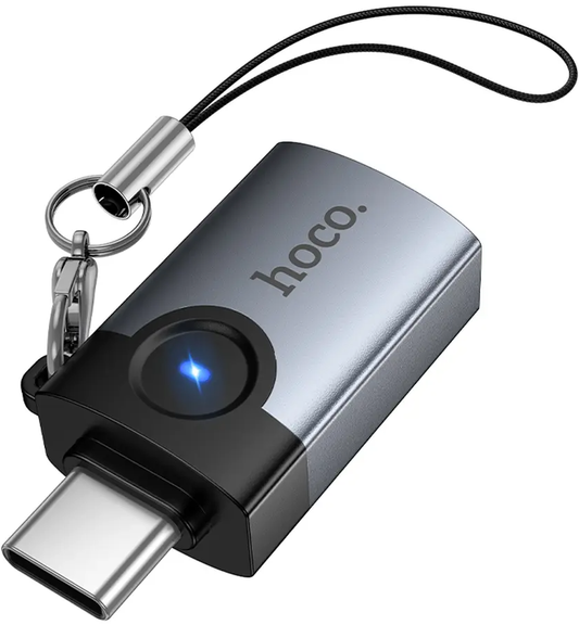 OTG-adapter USB-C - USB-A HOCO UA46C, Grijs