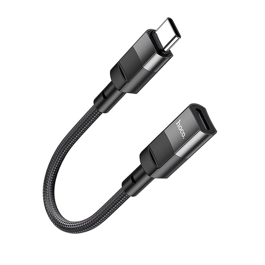 HOCO U107 Lightning - USB-C gegevens- en oplaadadapter, 0,1 m, zwart