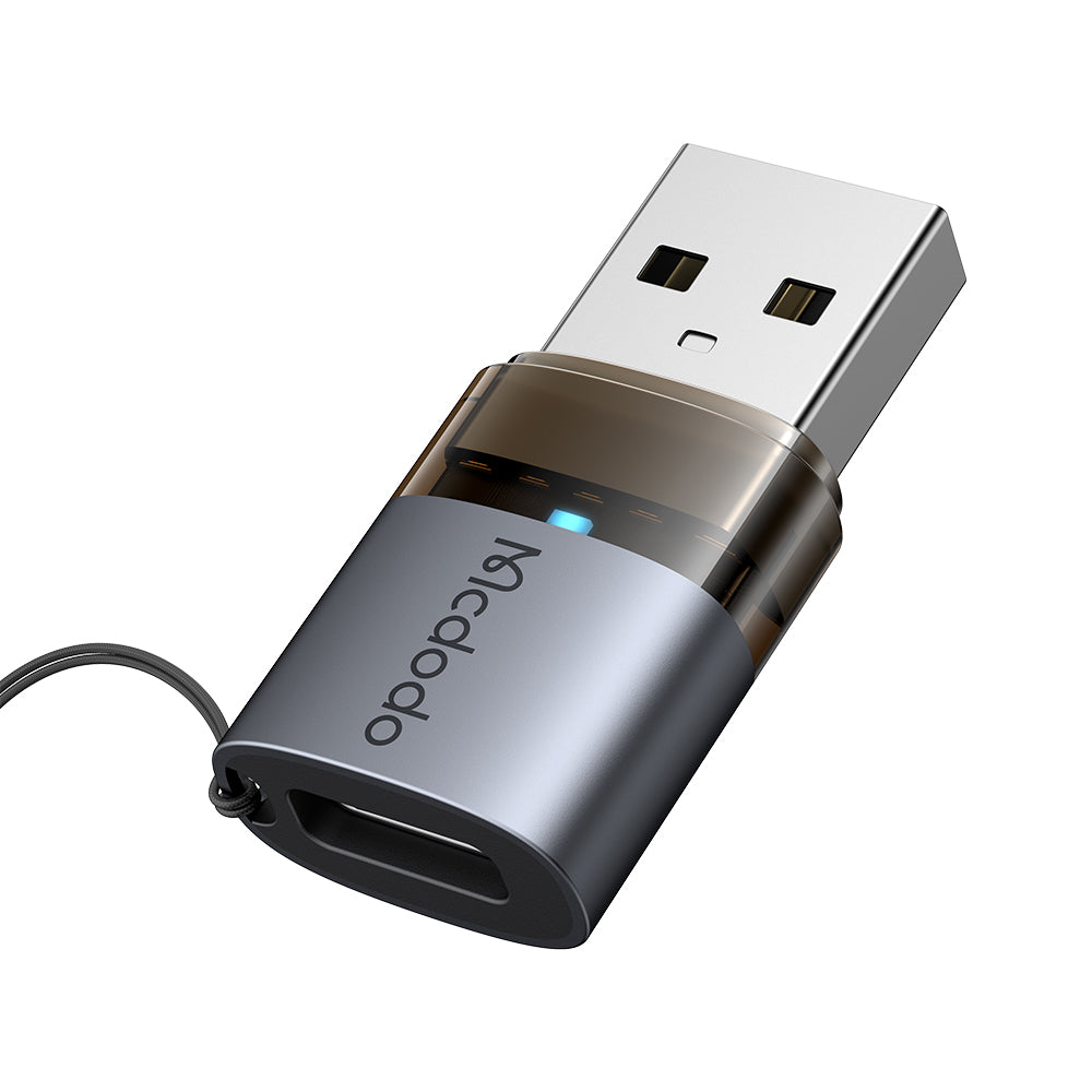 USB-C - USB-A McDodo OT-7580 Data- en Oplaadadapter, Zwart