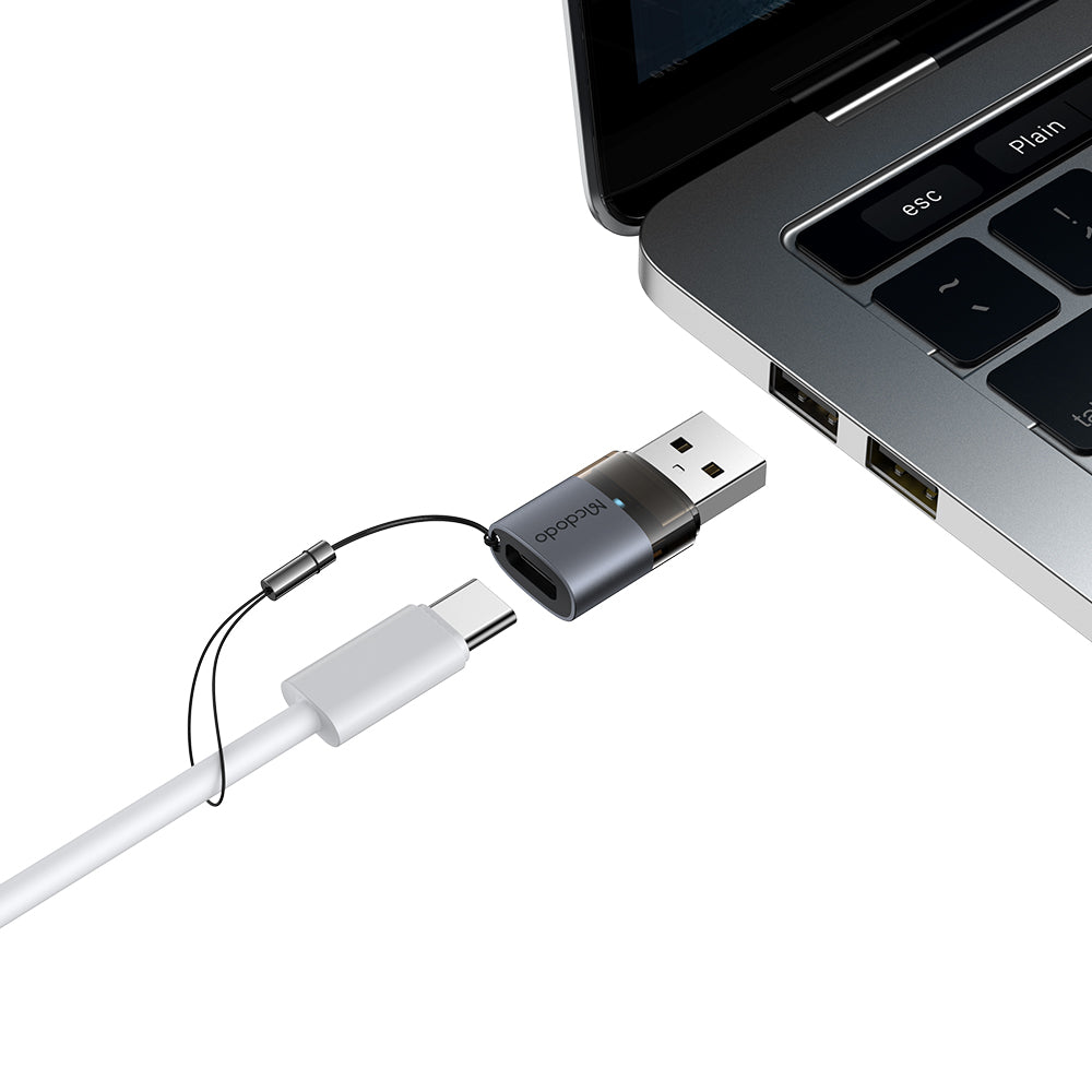USB-C - USB-A McDodo OT-7580 Data- en Oplaadadapter, Zwart