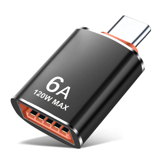 OTG Adapter USB-C - USB-A Techsuit A2 HyperPort, Zwart Oranje