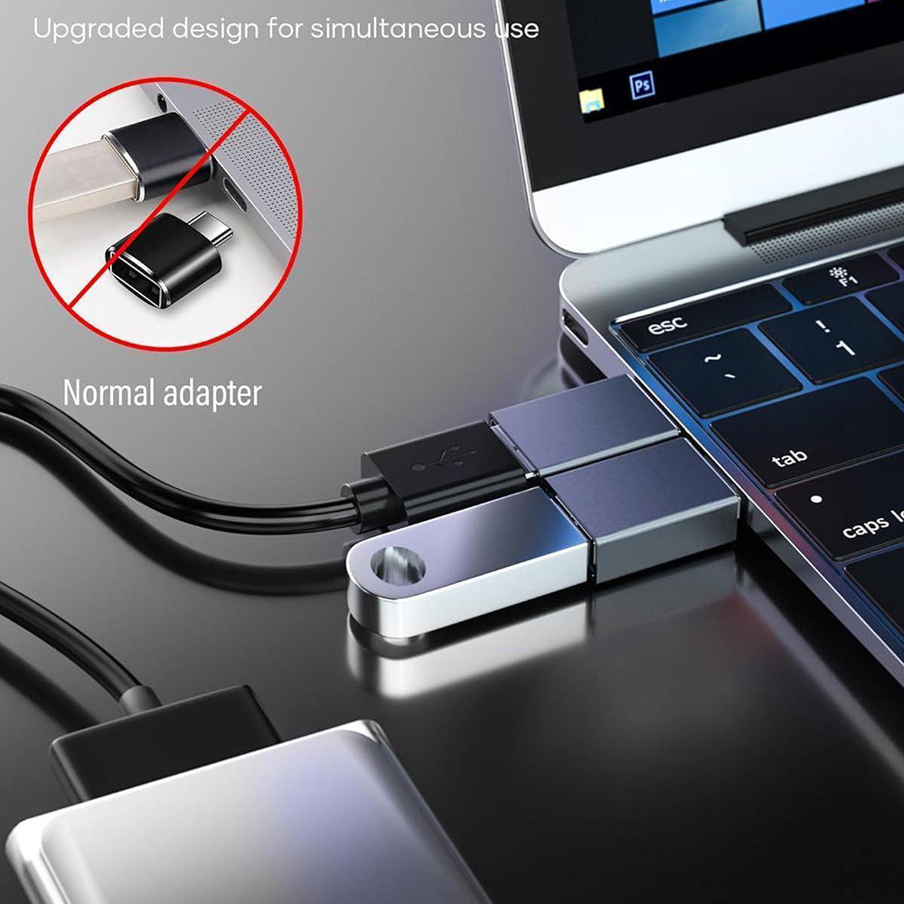 OTG Adapter USB-C - USB-A Techsuit A8 SlateVolt, Grijs