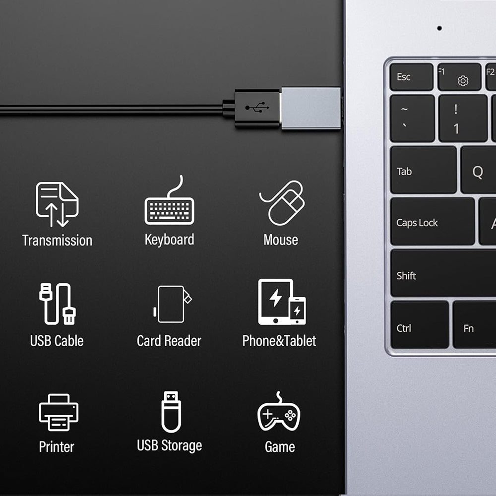 OTG Adapter USB-C - USB-A Techsuit A8 SlateVolt, Grijs