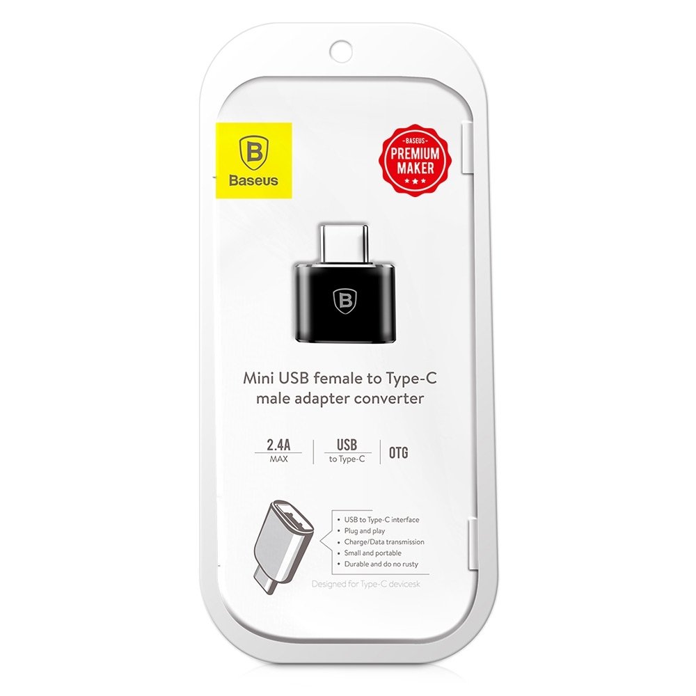 OTG Adapter USB-C - USB-A Baseus, Zwart CATOTG-01