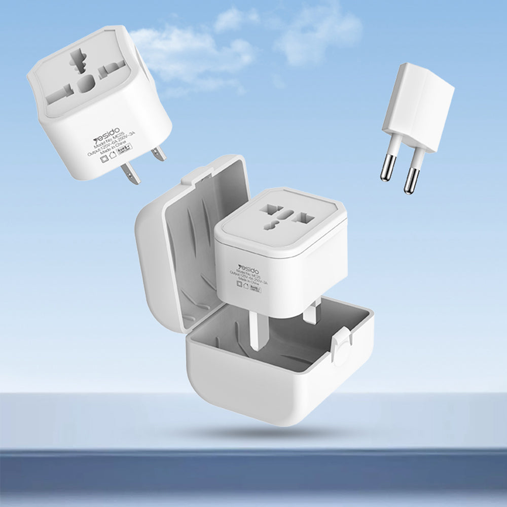 Netwerkadapter Yesido MC25 Travel CN/ US / EU / UK, Wit