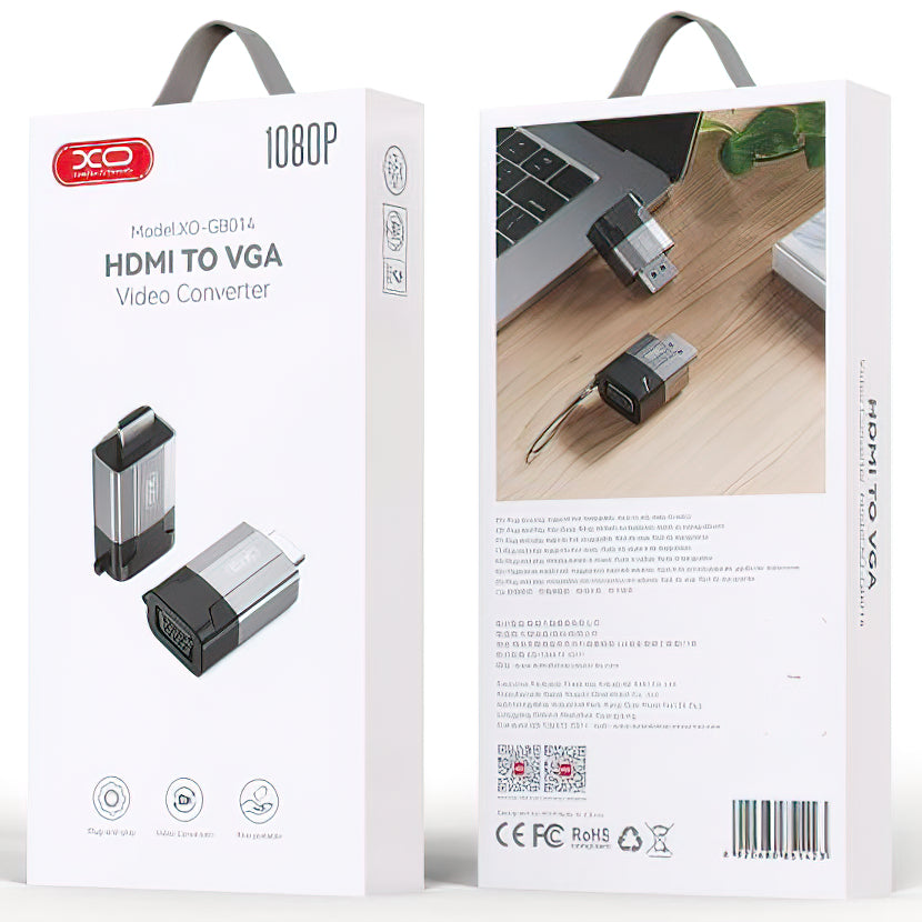 Videoadapter XO Design GB014, HDMI - VGA, Grijs