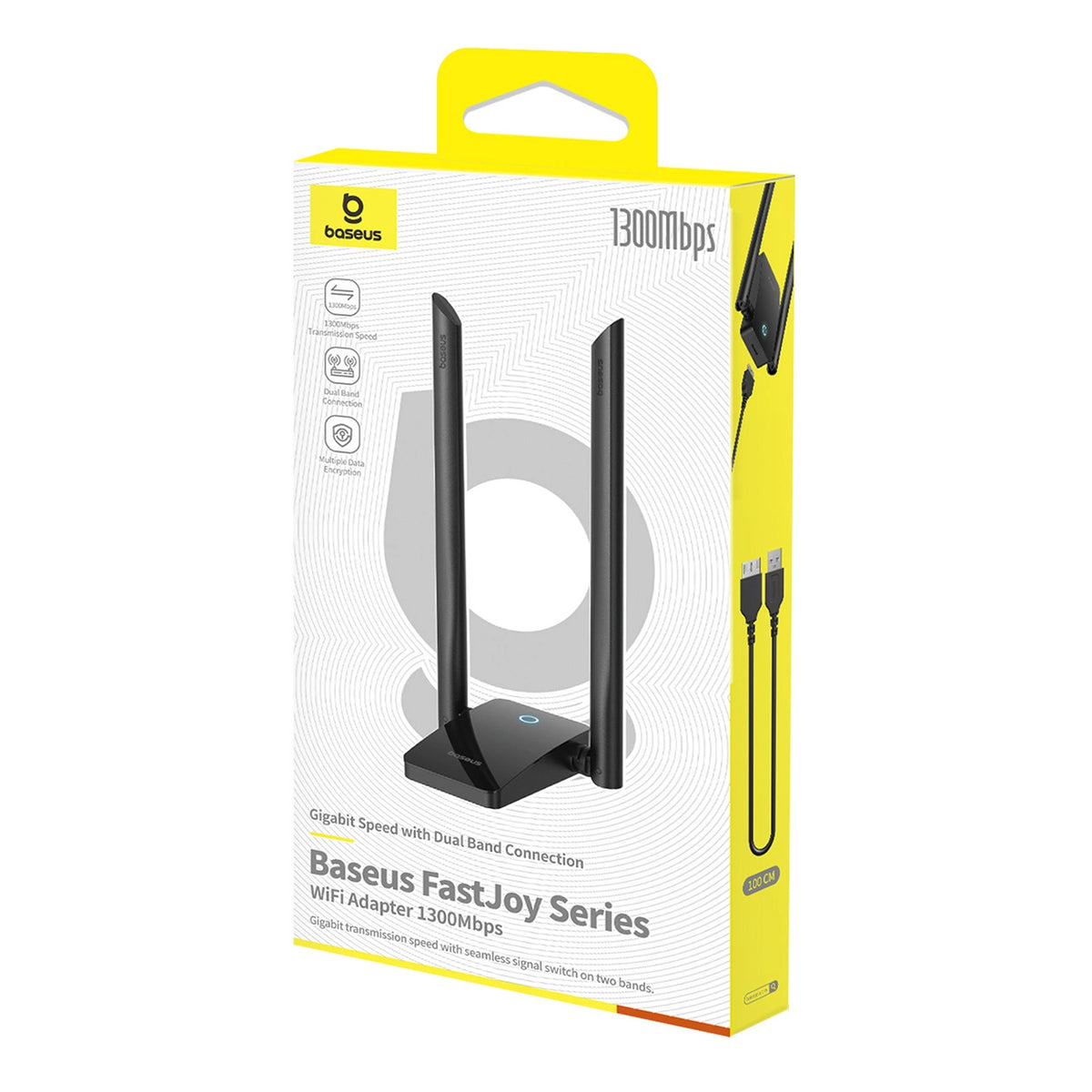 Baseus FastJoy draadloze adapter, Dual Band, Wi-Fi 6, 1300Mbps, Zwart B01317600111-05