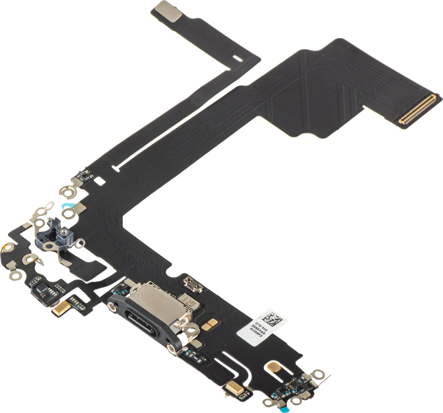 Laadconnectorband - Microfoon Apple iPhone 15 Pro Max, Zwart