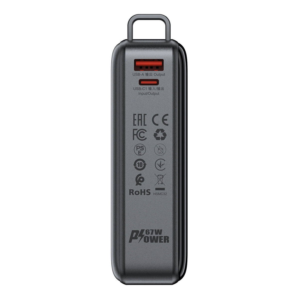 Externe Batterij Acefast M4, 20000mAh, 67W, PD, 1 x USB-A - 2 x USB-C, Zwart