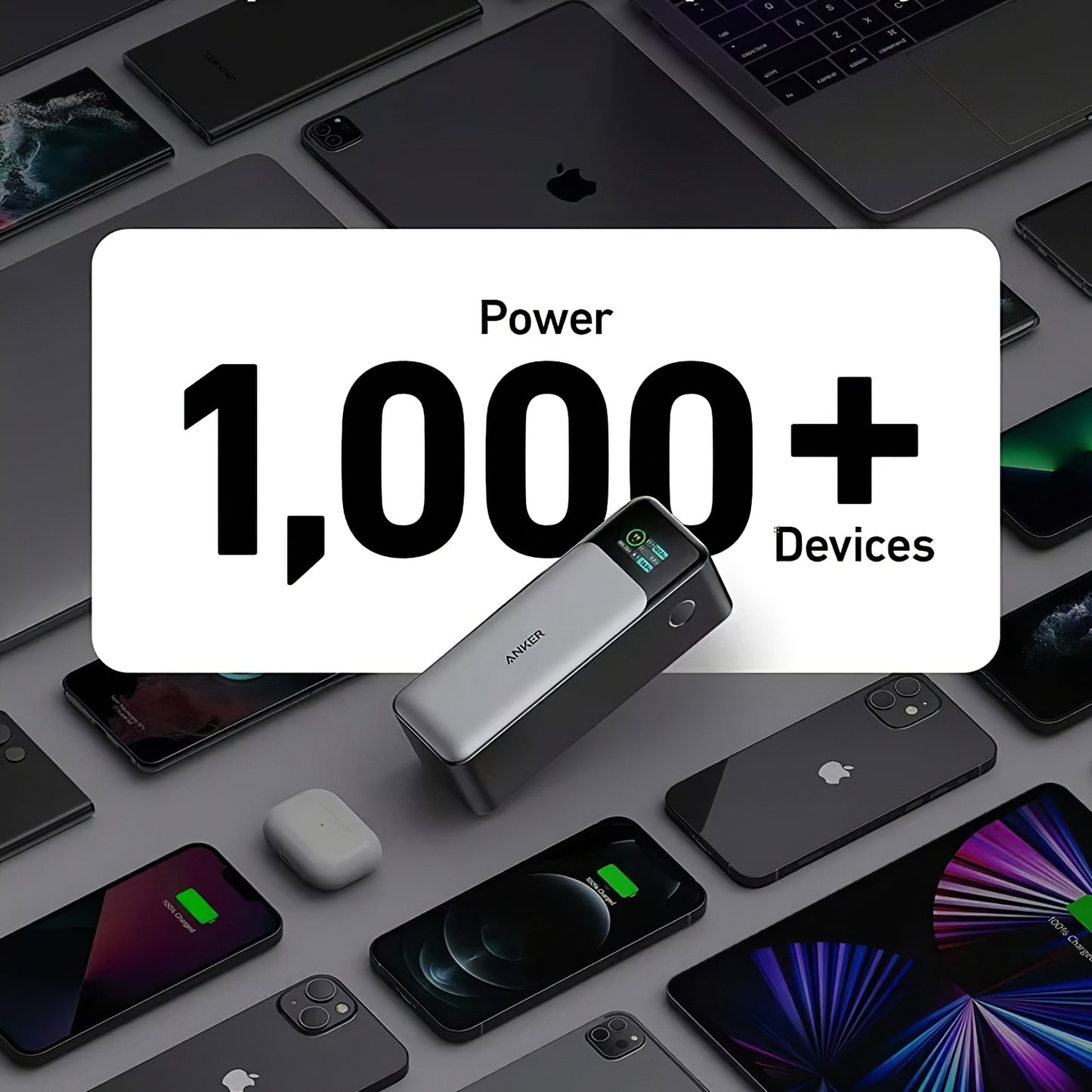 Externe Batterij Anker 737, 24000mAh, 140W, QC + PD, 1 x USB-A - 2 x USB-C, Zwart A1289011