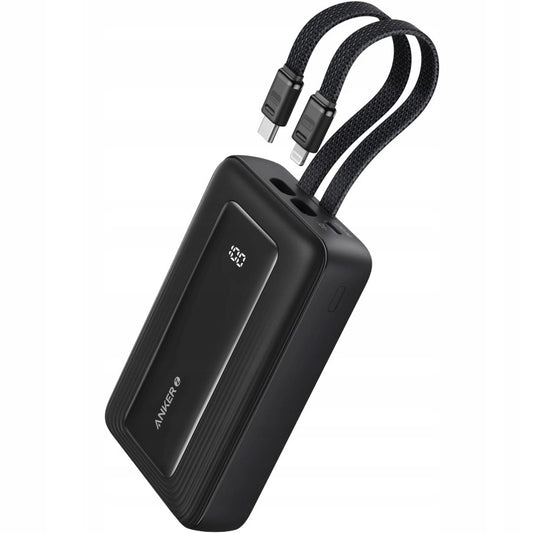 Externe Batterij Anker PowerCore, 10000mAh, 30W, QC + PD, 1 x Lightning - 1 x USB-A - 2 x USB-C, Zwart A1680G11