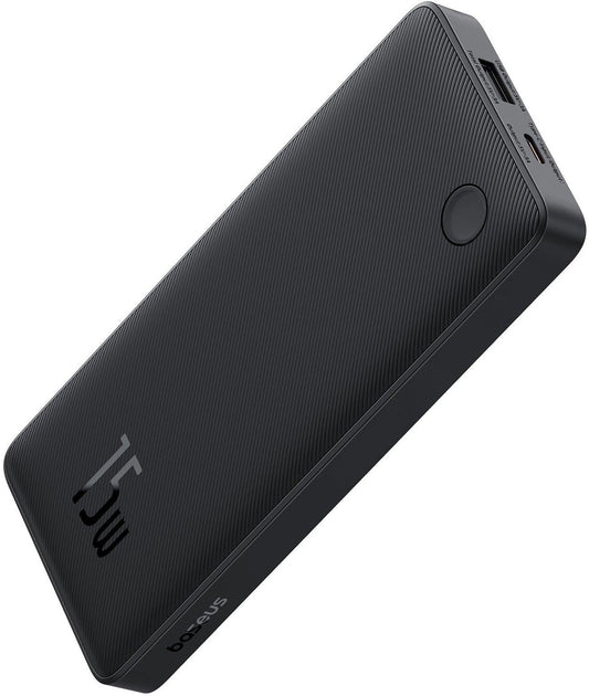 Baseus Airpow Lite externe batterij, 10000mAh, 15W, 1 x USB-A - 1 x USB-C, zwart P10067500123-00