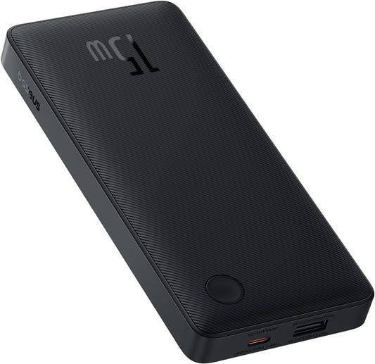 Baseus Airpow Lite externe batterij, 10000mAh, 15W, 1 x USB-A - 1 x USB-C, zwart P10067500123-00