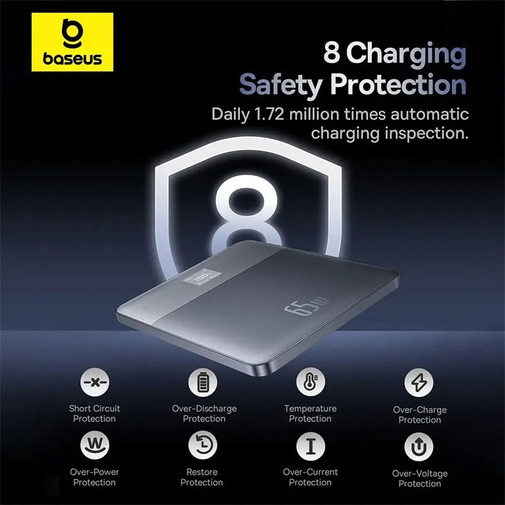Externe Batterij Baseus Blade 2, 12000mAh, 65W, PD, 2 x USB-C, Oranje P10063801733-00