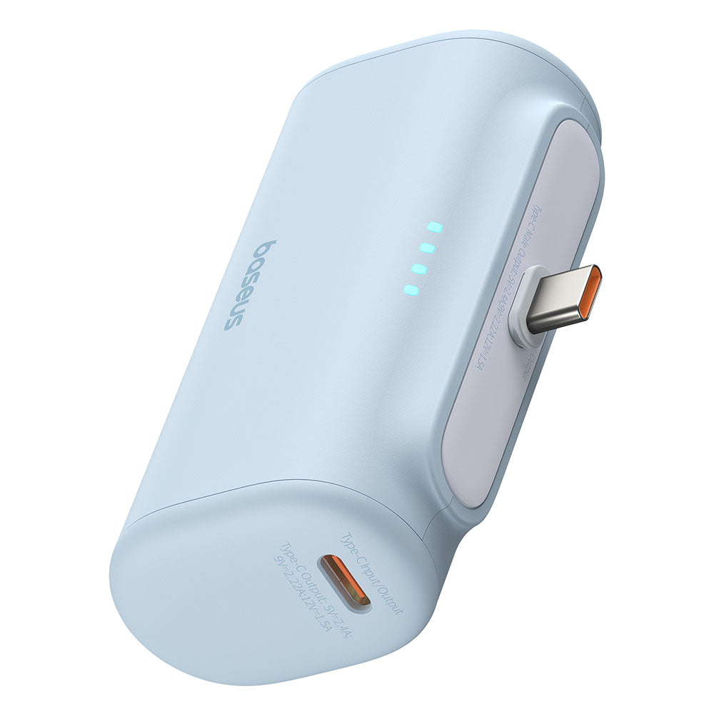 Externe Batterij Baseus Compact, 5000mAh, 20W, PD, 2 x USB-C, Blauw P10068306313-00