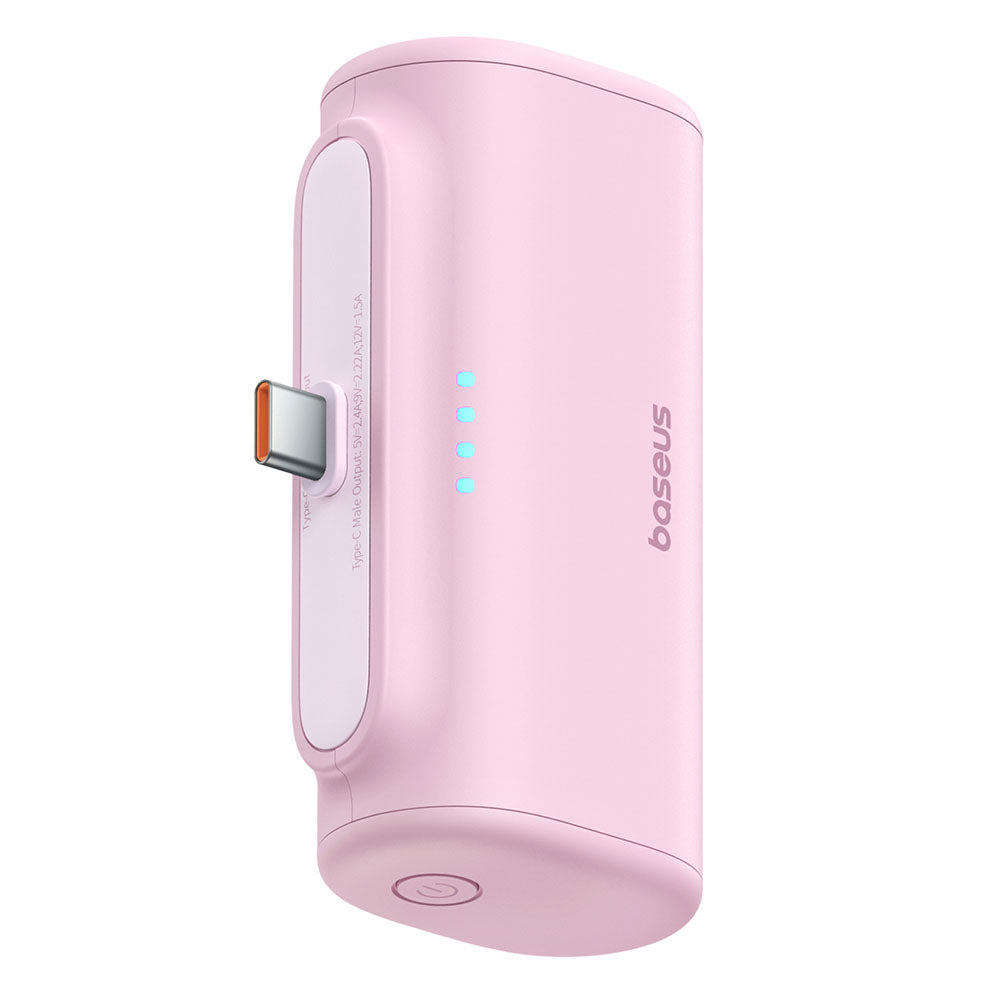 Externe Batterij Baseus Compact, 5000mAh, 20W, PD, 2 x USB-C, Roze P10068306413-00