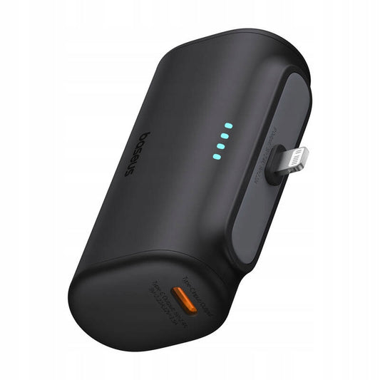 Externe Batterij Baseus Compact, 5000mAh, 20W, PD, 1 x Lightning - 1 x USB-C, Zwart P10068307113-00