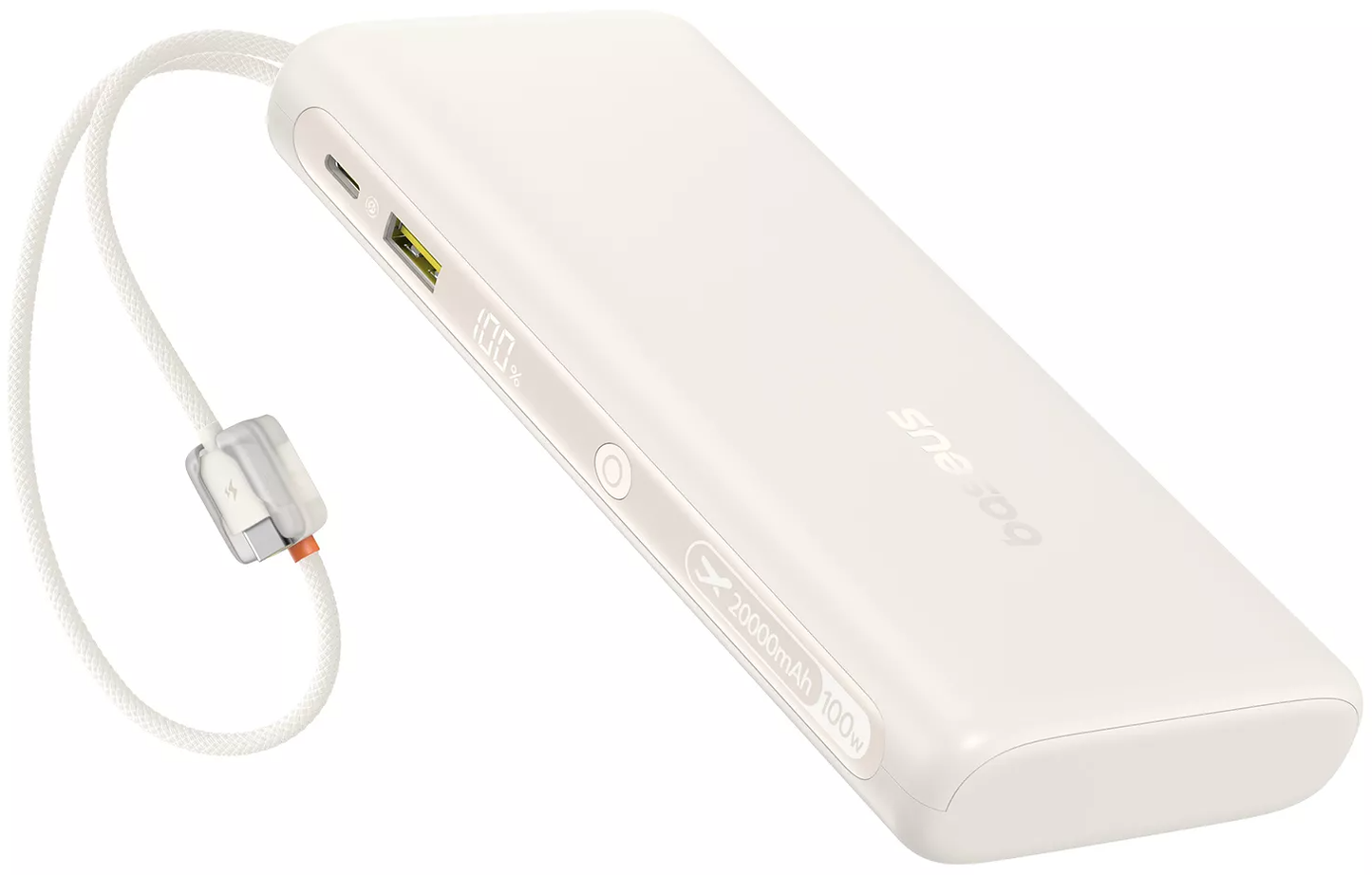 Externe batterij Baseus EnerFill FC41, 20000mAh, 100W, QC + PD, 1 x USB-A - 3 x USB-C, Wit E0028N04
