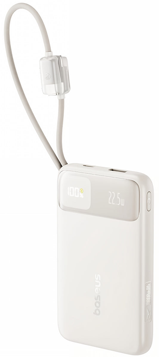 Externe batterij Baseus EnerFill FC11, 10000mAh, 22.5W, QC + PD, 1 x Lightning - 1 x USB-A - 2 x USB-C, Beige E0027R05