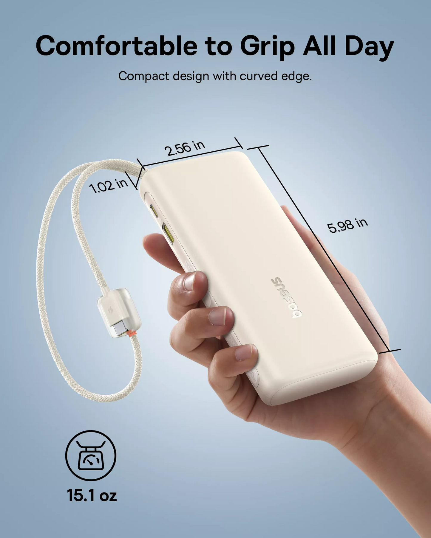 Externe batterij Baseus EnerFill FC41, 20000mAh, 100W, QC + PD, 1 x USB-A - 3 x USB-C, Wit E0028N04
