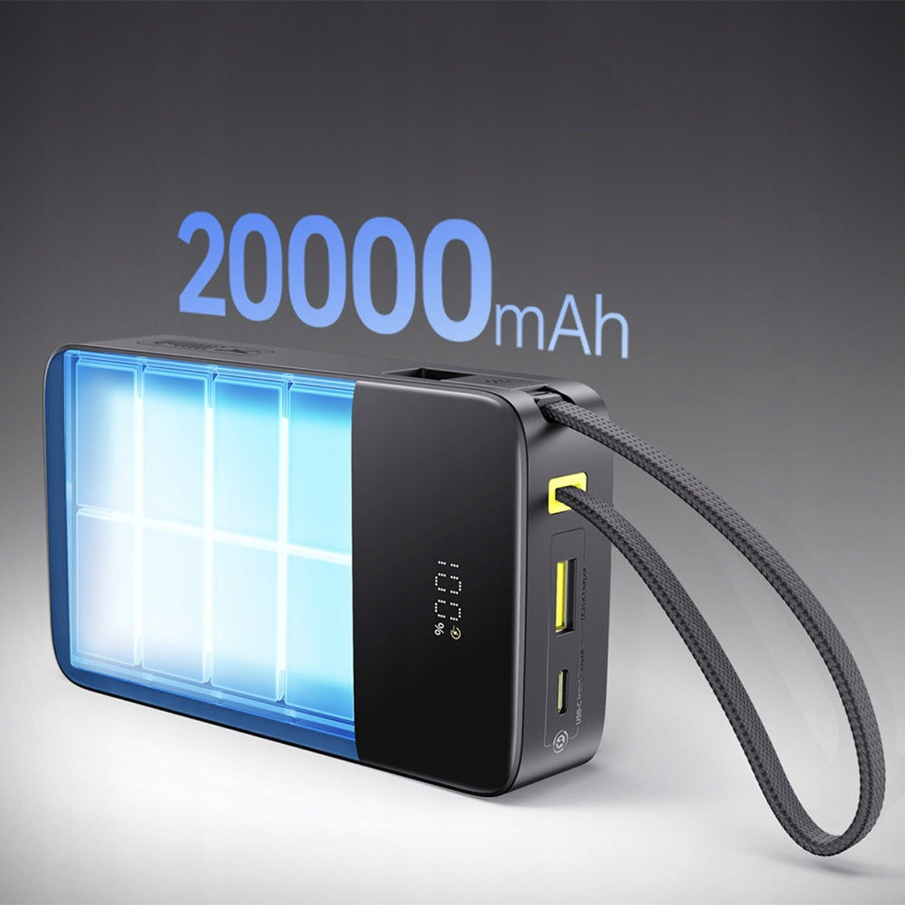 Externe Batterij Baseus EnerFill Bipow2 Pro, 20000mAh, 22.5W, QC + PD, 1 x USB-A - 2 x USB-C, Zwart E0027701